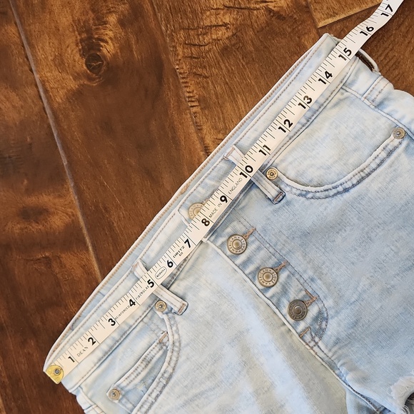 American Eagle Next Level Stretch High-Waisted Distressed Denim Shorts - Picture 9 of 11
